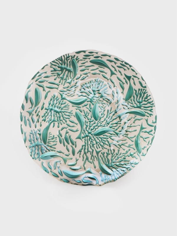 Блюдо для подачи "Дельмар" 33 см, цвет бирюзовый