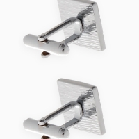 Запонки стальные &laquo;Квадрат&raquo; объёмный, цвет серебро