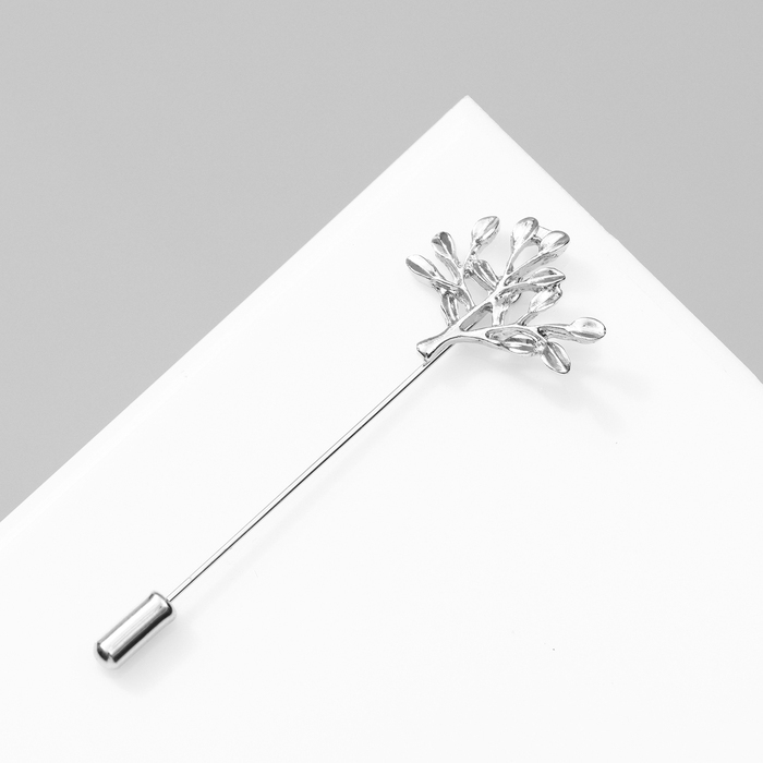 Булавка &laquo;Деревце&raquo;, 7 см, цвет серебро