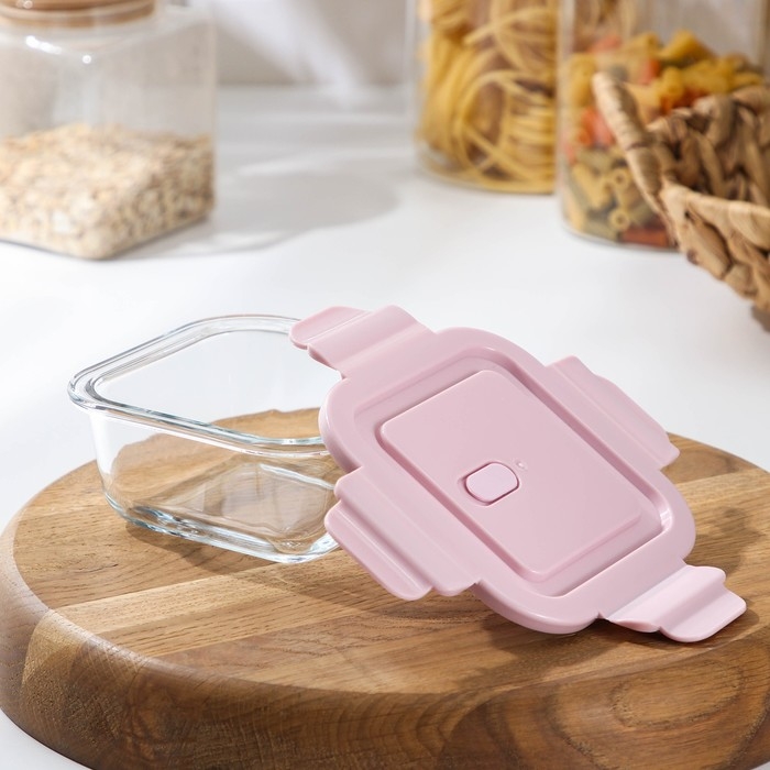 Контейнер из жаропрочного стекла с крышкой Cook and Freeze, 300 мл, 12&times;6 см, цвет МИКС