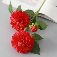 Цветы искусственные &laquo;Хризантема Бранхил черри&raquo;, d=9 см, h=49 см, красные