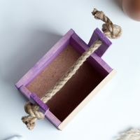 Кашпо деревянное, 15&times;12&times;8.5(25) см "Пауль и Любовь. Love в цветочках", с принтом