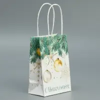 Пакет подарочный новогодний крафтовый &laquo;Роскошь Нового года&raquo;, 15 х 10 х 6 см