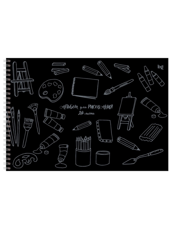 Альбом для рисования А4, 24 листа на гребне, Mono-art, блок офсет 100 г/м&sup2;, МИКС