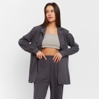 Комплект женский (рубашка, брюки, топ) KAFTAN "Base" р. 50, графит Комплект женский (рубашка, брюки, топ) KAFTAN "Base" р. 50, графит