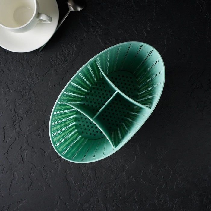 Подставка для столовых приборов &laquo;Вязание&raquo;, цвет фисташковый