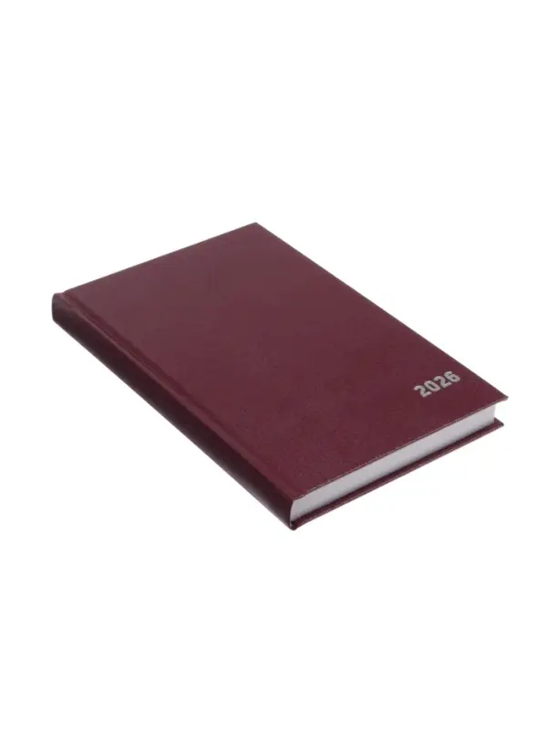 Ежедневник датир 2026г А5 168л б/вин, Бордо