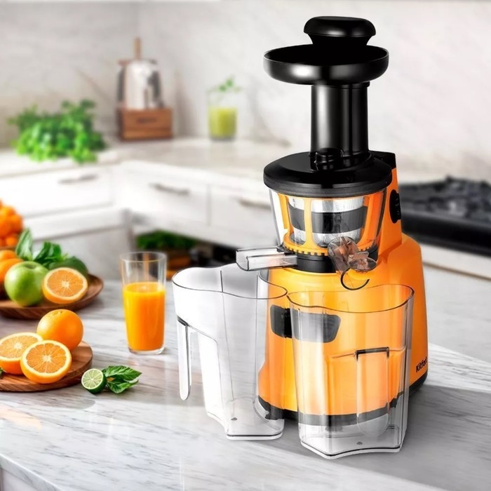 Соковыжималка Kitfort КТ-1160, шнековая, 150 Вт, 1/1 л, 50 об/мин, оранжево-чёрная Соковыжималка Kitfort КТ-1160, шнековая, 150 Вт, 1/1 л, 50 об/мин, оранжево-чёрная