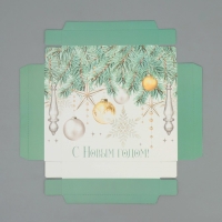 Коробка новогодняя складная «С Новым годом!», 17 х 17 х 7 см Коробка новогодняя складная «С Новым годом!», 17 х 17 х 7 см