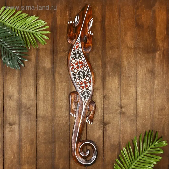 Панно &laquo;Геккон&raquo;, 100&times;17&times;1 см, дерево