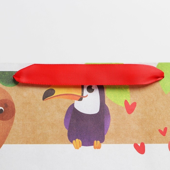 Пакет подарочный крафтовый горизонтальный, упаковка, &laquo;Тебе подарок&raquo;, L 40 х 31 х 11,5 см