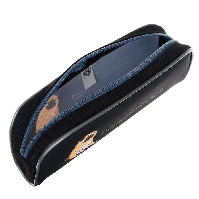 Пенал мягкий, 1 отделение, 80 х 210 х 40 мм, объёмный, Calligrata ПМО 21-20, "Мопс"