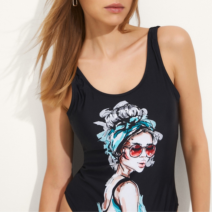 Купальник женский слитный MINAKU с принтом, размер 48 Купальник женский слитный MINAKU с принтом, размер 48