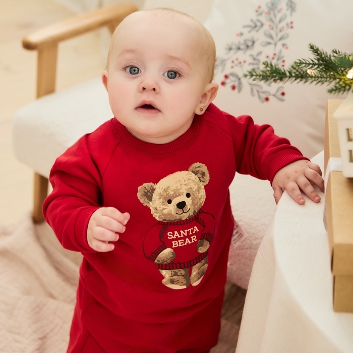 Костюм (свитшот и штанишки) Крошка Я "Новогодние медвежата", рост 86-92 см