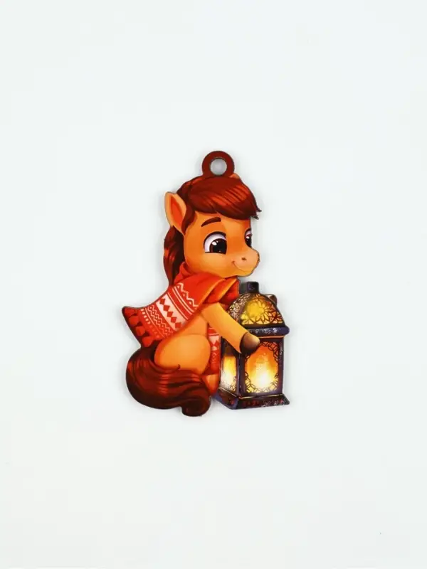 Елочное украшение &laquo;Лошадка и фонарик&raquo;, 5.1&times;8.2 см