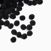 Набор текстильных деталей для декора. Помпоны для творчества &laquo;Чёрные&raquo;, 55 гр