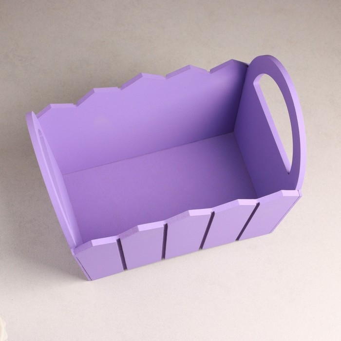 Кашпо деревянное 25×16×17 см Кашпо деревянное 25×16×17 см "Мария", ручки боковые, МДФ, Фиолетовый