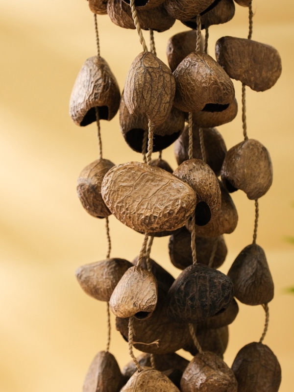 Сувенирный музыкальный инструмент "Погремушка" орехи кемири, сиграсс, 7х7х50 см