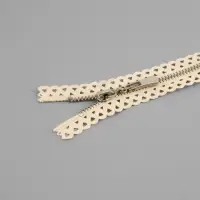 Молния металлическая, №3, неразъёмная, замок автомат, 60 см, бежевая