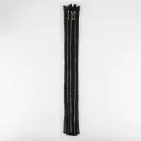 Молния металлическая, №3, неразъёмная, замок автомат, 60 см, чёрная