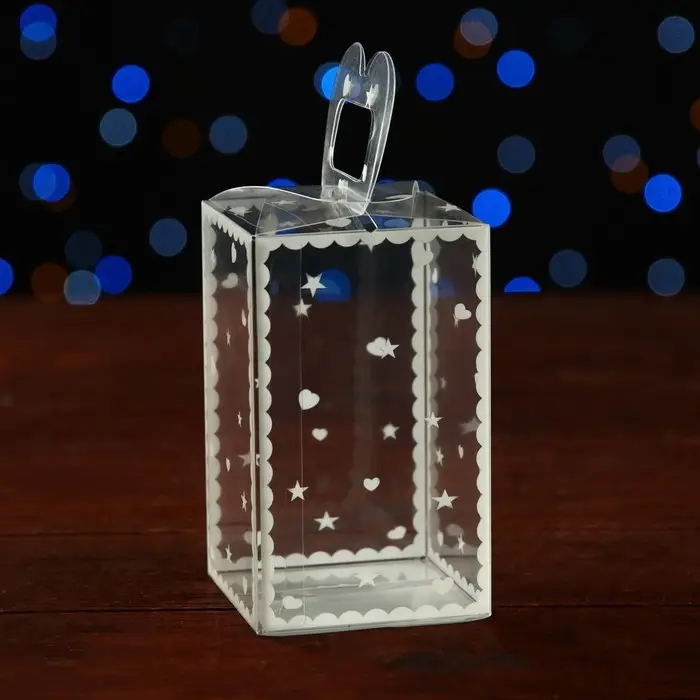 Складная прозрачная коробка из PVC, для упаковки подарков, &laquo;Сердце&raquo;, 6&times;6&times;10 см