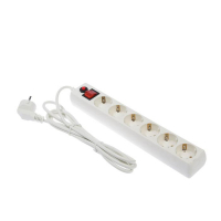 Сетевой фильтр "Гарнизон", 6 розеток, 3 м, 10 А, 2200 Вт, с з/к, белый