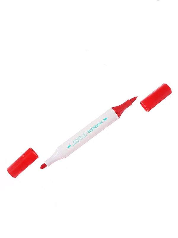 Набор акриловых маркеров 24 цвета в пластиковом кейсе, двусторонние