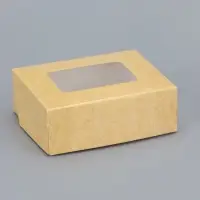 Контейнер на вынос, с окном, крафт, 10&times;8&times;3.5 см