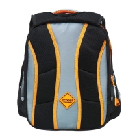 Рюкзак школьный 37 x 28 x 13см, эргономичная спинка, Across 557, + мешок, черный/оранжевый