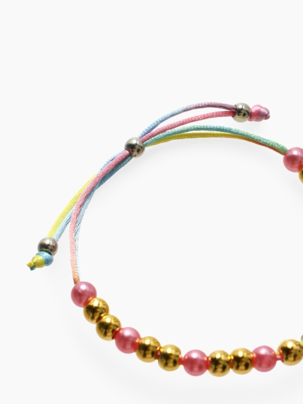 Браслет детский Браслет детский "Выбражулька" на затяжке, корона с бусинами, цветной