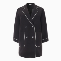 Пиджак женский с кантом MINAKU: Casual Collection  цвет черный, р-р 50