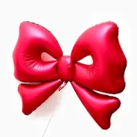 Воздушный шар фольгированный 50" "Бант" цвет красный матовый