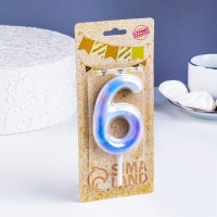 Свеча в торт на шпажке "Звездопад", цифра 6, 9 см, ГИГАНТ Свеча в торт на шпажке "Звездопад", цифра 6, 9 см, ГИГАНТ