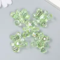 Бусина пластик для творчества "Мишка" зелёная 3,1х3х1,5 см