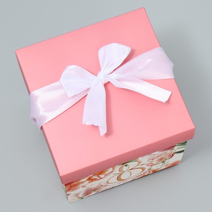 Коробка подарочная складная, упаковка, &laquo;С 8 марта&raquo;, 15 х 15 х 15 см