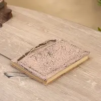 Блокнотик плетеный, 48 листов, 14х18х2 см, цв. бежево-чёрный