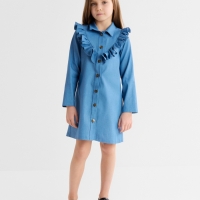 Платье для девочки MINAKU: Jeans collection, цвет голубой, рост 140 см