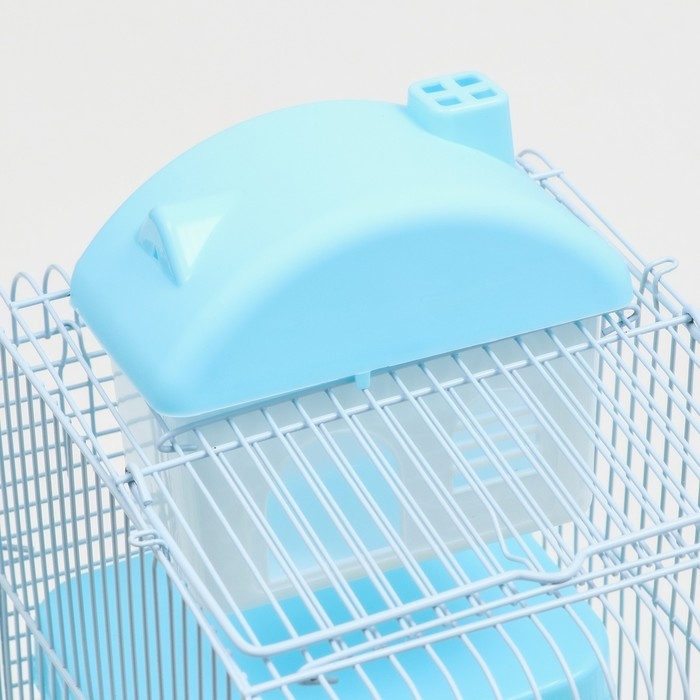 Клетка для мелких грызунов Клетка для мелких грызунов "Пижон", с наполнением, 23 х 17 х 40 см, голубая