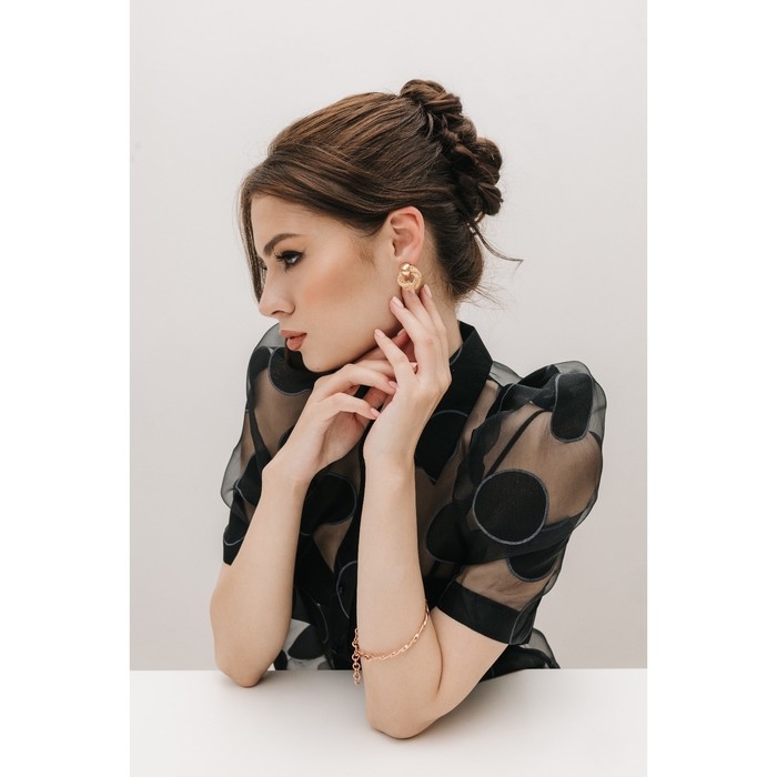 Серьги металл &laquo;Круги переплетение&raquo;, цвет золото