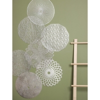 Салфетка сервировочная на стол &laquo;Гипноз&raquo;, d=38 см, цвет серебро