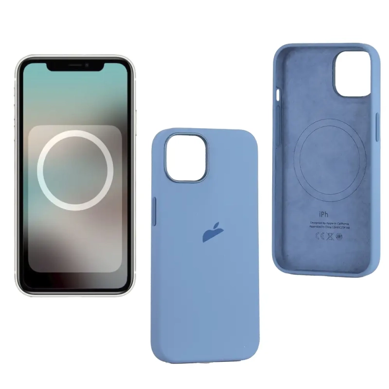 Чехол iPh 13 Silicon Case 100% ORG Blue Fog