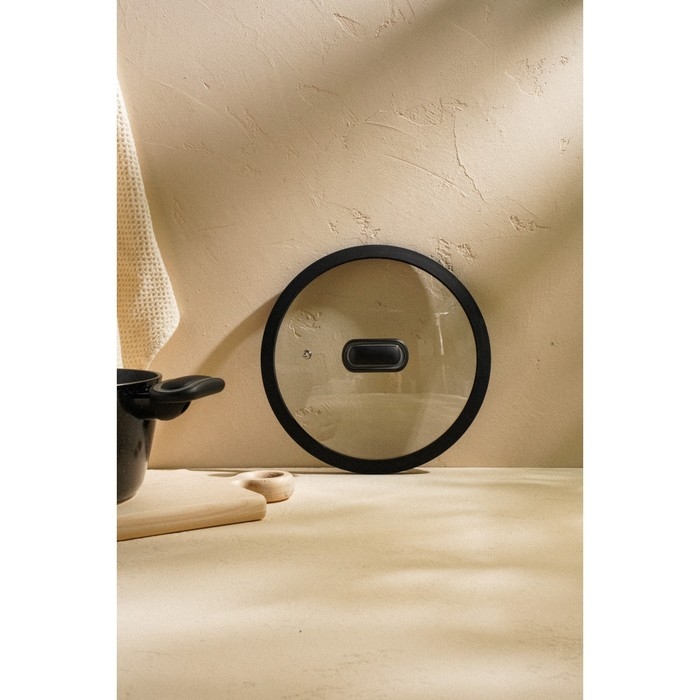 Крышка стеклянная SL Home, d=24 см, с силиконовым ободком Крышка стеклянная SL Home, d=24 см, с силиконовым ободком