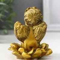Фигура &laquo;Ангел на цветке&raquo;, 8.5&times;7.5&times;7 см, золото