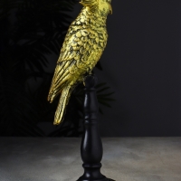 Фигура "Попугай на жердочке" 34х10х12 см, бронза