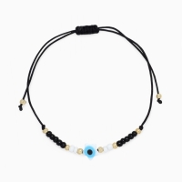 Браслет-оберег &laquo;Глазик&raquo; на нити, звезда, цвет чёрный в золоте