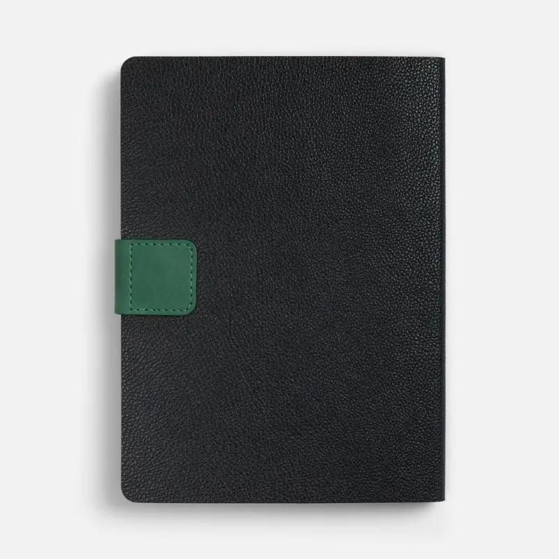 Ежедневник Boom, недатированный, черный с зеленым