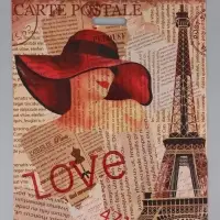 Пакет "Дама в шляпе, полиэтиленовый с вырубной ручкой, 50х60 см, 100 мкм