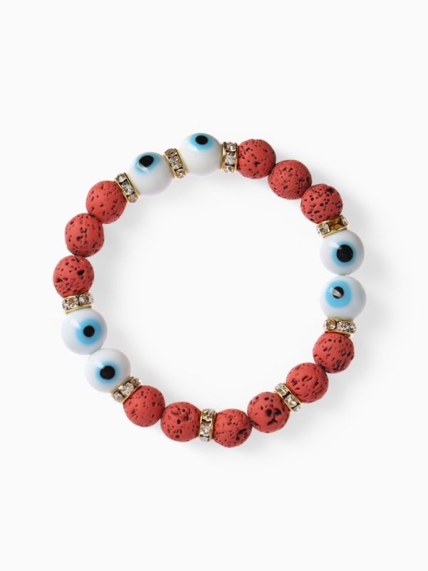 Браслет-оберег «Лава» глазик, красный в золоте Браслет-оберег «Лава» глазик, красный в золоте