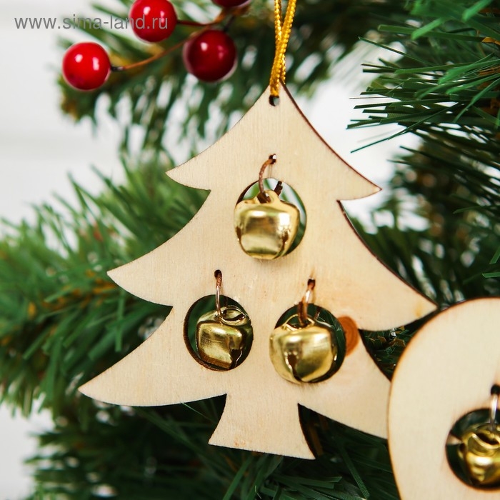 Подвеска новогодняя «Фигурки с бубенчиками», МИКС Подвеска новогодняя «Фигурки с бубенчиками», МИКС