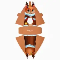 Коробка складная с окном &laquo;Оленёнок&raquo;, 9 х 16.6 х 6 см